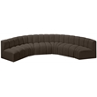 Meridian Furniture Arc Brown Boucle Fabric Modular Sectional