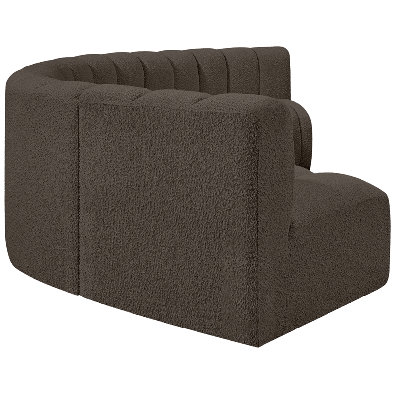 Meridian Furniture Arc Brown Boucle Fabric Modular Sectional