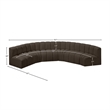 Meridian Furniture Arc Brown Boucle Fabric Modular Sectional