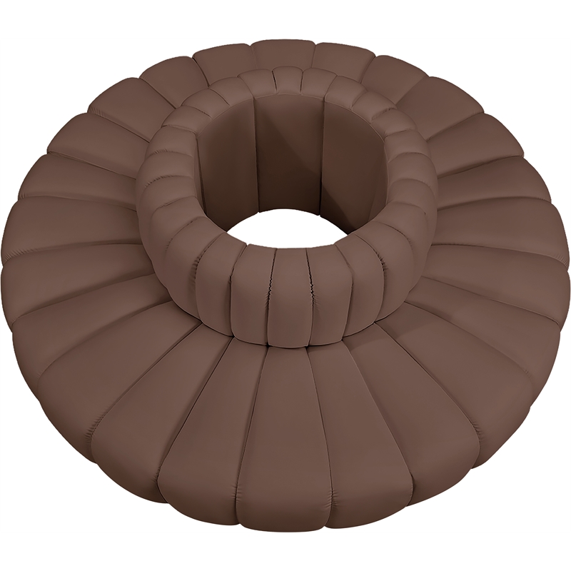 Meridian Furniture Arc Brown Vegan Leather Modular Sectional