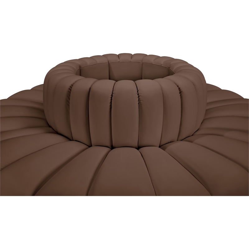 Meridian Furniture Arc Brown Vegan Leather Modular Sectional