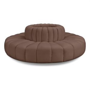 Meridian Furniture Arc Brown Vegan Leather Modular Sectional