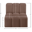 Meridian Furniture Arc Brown Vegan Leather Straight Chair