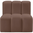 Meridian Furniture Arc Brown Vegan Leather Straight Chair