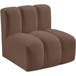 Meridian Furniture Arc Brown Vegan Leather Straight Chair