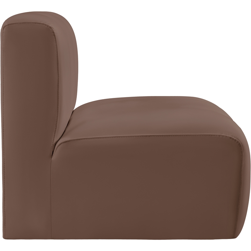 Meridian Furniture Arc Brown Vegan Leather Straight Chair