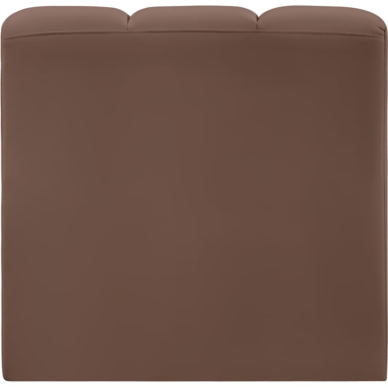Meridian Furniture Arc Brown Vegan Leather Straight Chair