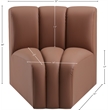 Meridian Furniture Arc Cognac Vegan Leather Curved Corner