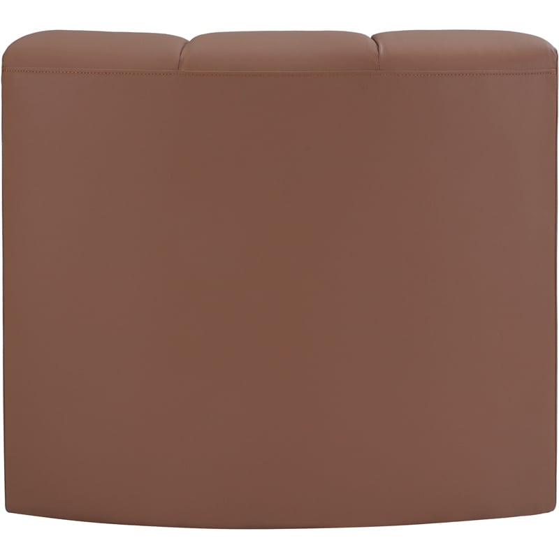 Meridian Furniture Arc Cognac Vegan Leather Curved Corner