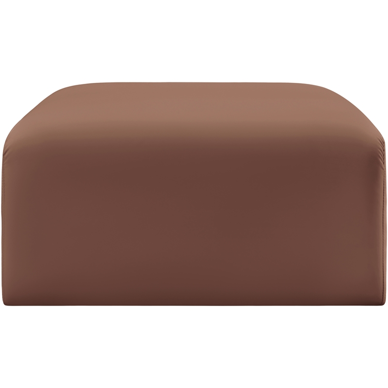 Meridian Furniture Arc Cognac Vegan Leather Ottoman