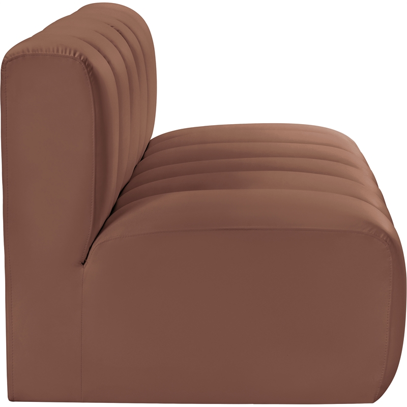 Meridian Furniture Arc Cognac Vegan Leather Modular Sectional