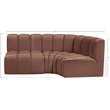 Meridian Furniture Arc Cognac Vegan Leather Modular Sectional