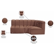 Meridian Furniture Arc Cognac Vegan Leather Modular Sectional