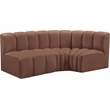 Meridian Furniture Arc Cognac Vegan Leather Modular Sectional