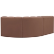 Meridian Furniture Arc Cognac Vegan Leather Modular Sectional