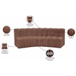 Meridian Furniture Arc Cognac Vegan Leather Modular Sectional