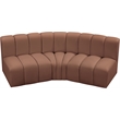 Meridian Furniture Arc Cognac Vegan Leather Modular Sectional