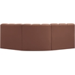 Meridian Furniture Arc Cognac Vegan Leather Modular Sectional