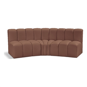 Meridian Furniture Arc Cognac Vegan Leather Modular Sectional