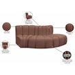Meridian Furniture Arc Cognac Vegan Leather Modular Sectional