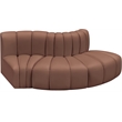 Meridian Furniture Arc Cognac Vegan Leather Modular Sectional