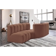 Meridian Furniture Arc Cognac Vegan Leather Modular Sectional