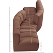 Meridian Furniture Arc Cognac Vegan Leather Modular Sectional