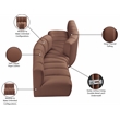 Meridian Furniture Arc Cognac Vegan Leather Modular Sectional
