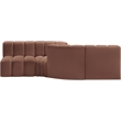 Meridian Furniture Arc Cognac Vegan Leather Modular Sectional