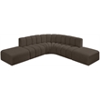 Meridian Furniture Arc Brown Boucle Fabric Modular Sectional