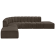Meridian Furniture Arc Brown Boucle Fabric Modular Sectional