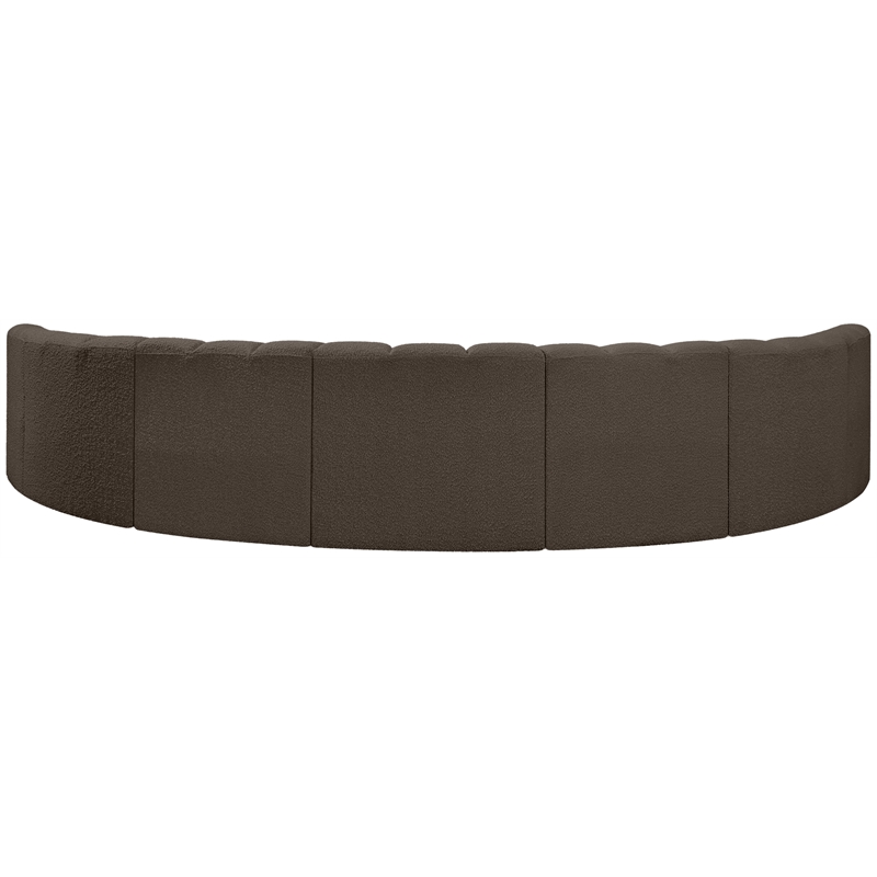 Meridian Furniture Arc Brown Boucle Fabric Modular Sectional