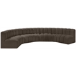 Meridian Furniture Arc Brown Boucle Fabric Modular Sectional
