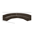 Meridian Furniture Arc Brown Boucle Fabric Modular Sectional