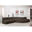 Meridian Furniture Arc Brown Boucle Fabric Modular Sectional