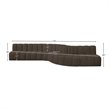 Meridian Furniture Arc Brown Boucle Fabric Modular Sectional