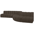 Meridian Furniture Arc Brown Boucle Fabric Modular Sectional