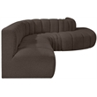 Meridian Furniture Arc Brown Boucle Fabric Modular Sectional
