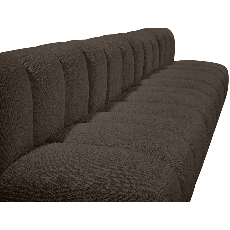 Meridian Furniture Arc Brown Boucle Fabric Modular Sectional