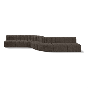 Meridian Furniture Arc Brown Boucle Fabric Modular Sectional
