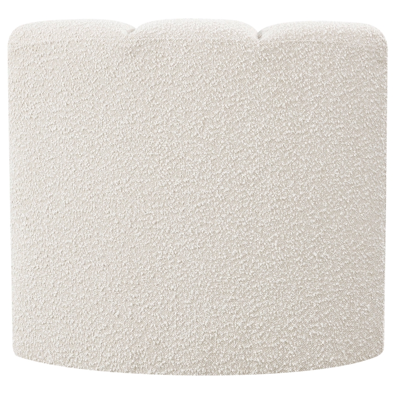 Meridian Furniture Arc Cream Boucle Fabric Curved Corner