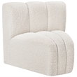 Meridian Furniture Arc Cream Boucle Fabric Curved Corner