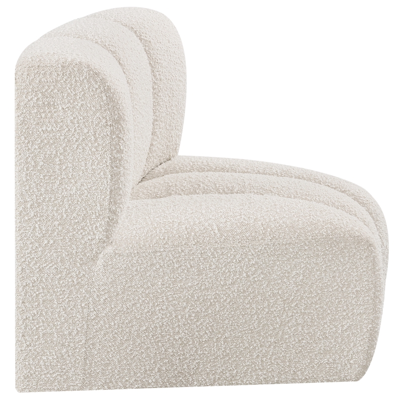 Meridian Furniture Arc Cream Boucle Fabric Curved Corner