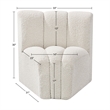 Meridian Furniture Arc Cream Boucle Fabric Curved Corner