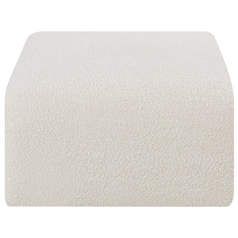 Meridian Furniture Arc Cream Boucle Fabric Ottoman