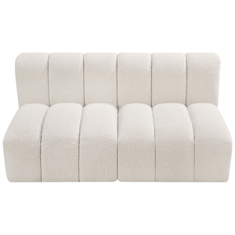 Meridian Furniture Arc Cream Boucle Fabric Modular Sectional