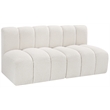 Meridian Furniture Arc Cream Boucle Fabric Modular Sectional