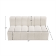 Meridian Furniture Arc Cream Boucle Fabric Modular Sectional