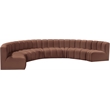 Meridian Furniture Arc Cognac Vegan Leather Modular Sectional