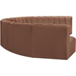 Meridian Furniture Arc Cognac Vegan Leather Modular Sectional